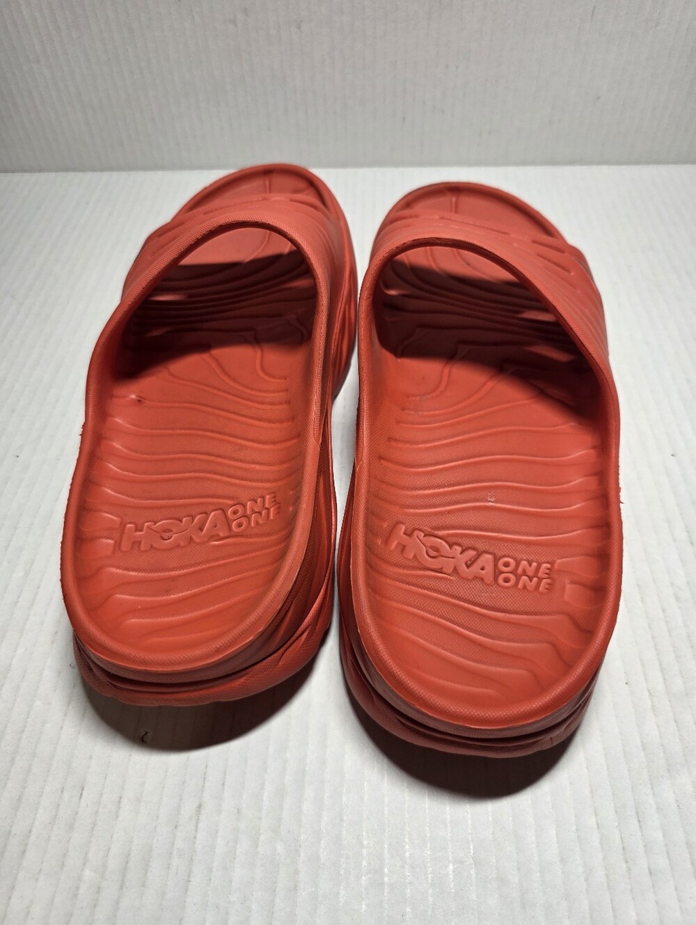 Hoka one One Ora Recovery Slide Men’s Size 10 Orange Sandals - Picture 4 of 7